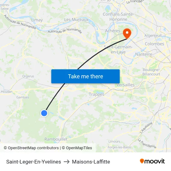 Saint-Leger-En-Yvelines to Maisons-Laffitte map