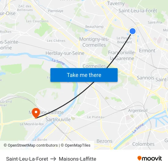 Saint-Leu-La-Foret to Maisons-Laffitte map