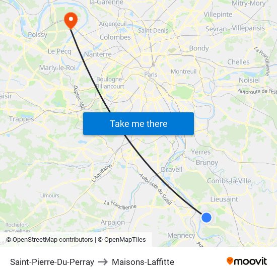 Saint-Pierre-Du-Perray to Maisons-Laffitte map