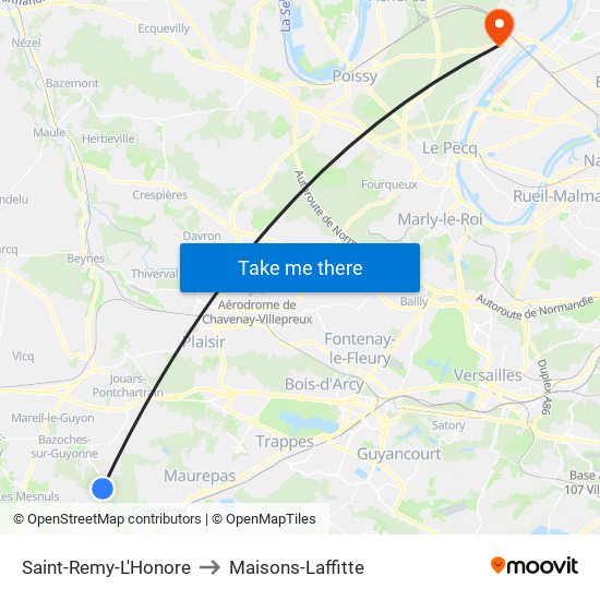 Saint-Remy-L'Honore to Maisons-Laffitte map