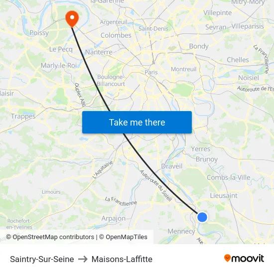 Saintry-Sur-Seine to Maisons-Laffitte map