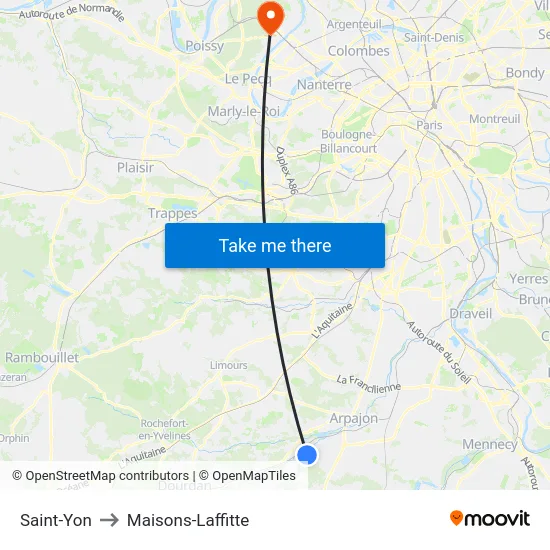 Saint-Yon to Maisons-Laffitte map