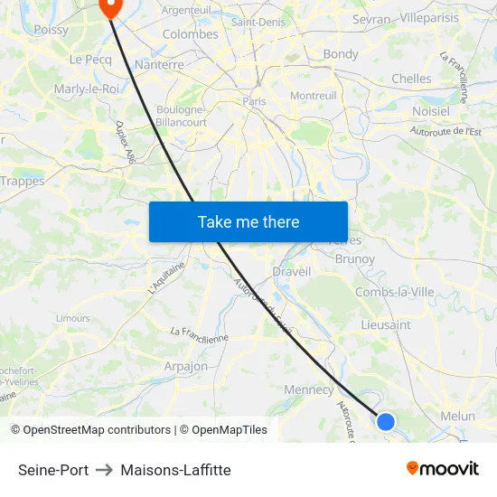 Seine-Port to Maisons-Laffitte map