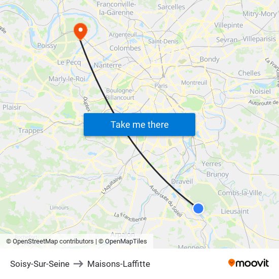 Soisy-Sur-Seine to Maisons-Laffitte map