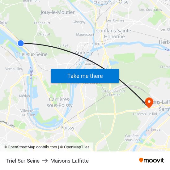 Triel-Sur-Seine to Maisons-Laffitte map