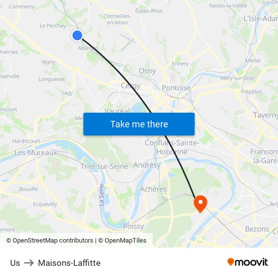 Us to Maisons-Laffitte map