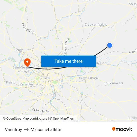 Varinfroy to Maisons-Laffitte map