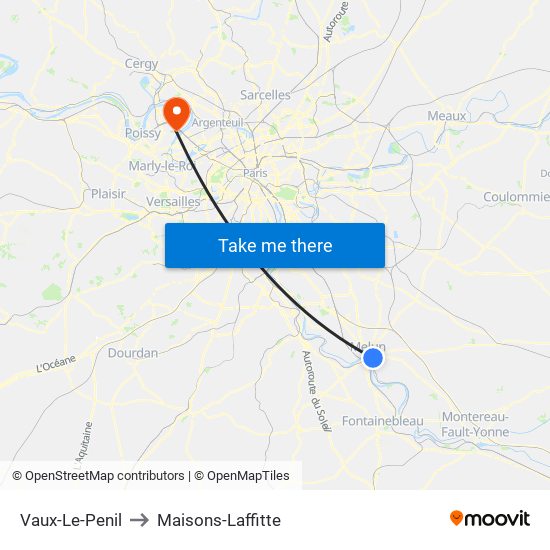 Vaux-Le-Penil to Maisons-Laffitte map