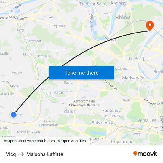 Vicq to Maisons-Laffitte map