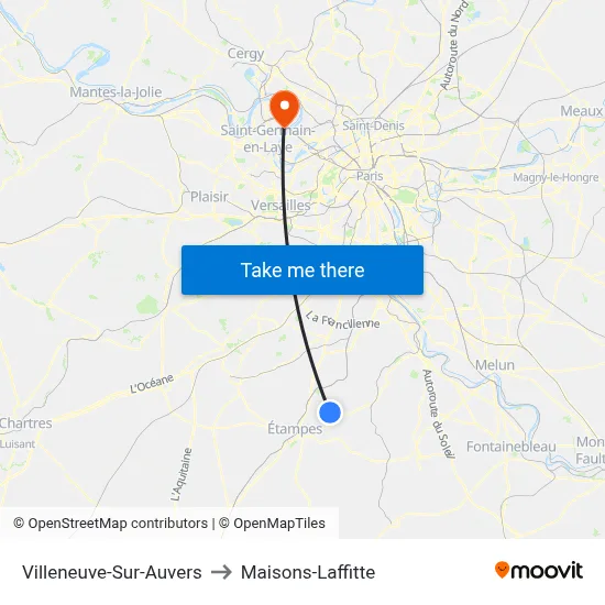 Villeneuve-Sur-Auvers to Maisons-Laffitte map