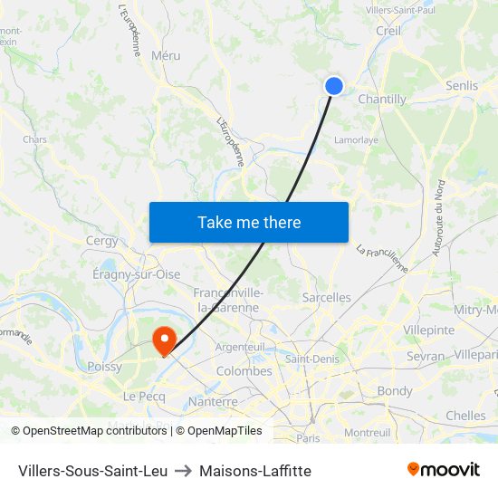Villers-Sous-Saint-Leu to Maisons-Laffitte map