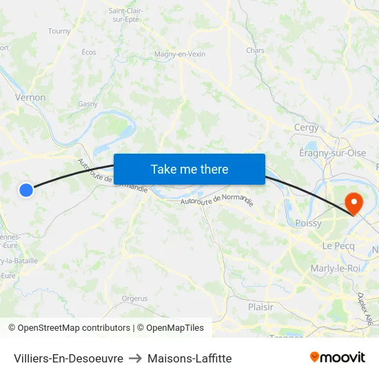 Villiers-En-Desoeuvre to Maisons-Laffitte map