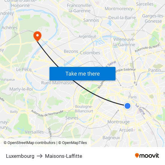 Luxembourg to Maisons-Laffitte map