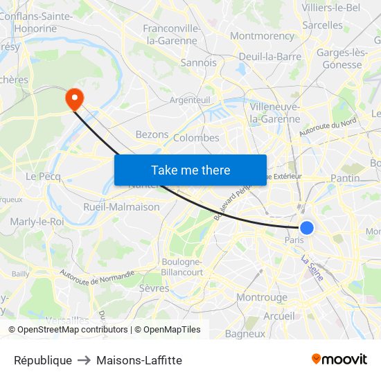 République to Maisons-Laffitte map