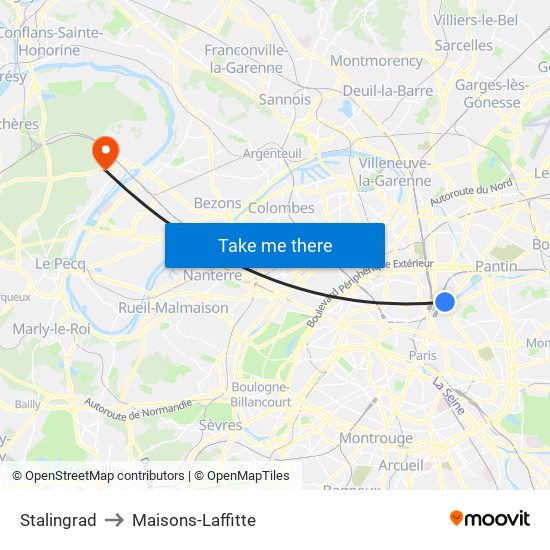 Stalingrad to Maisons-Laffitte map