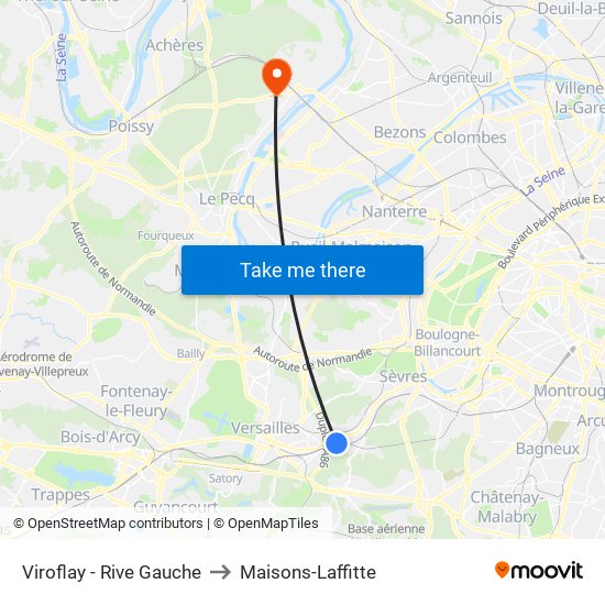 Viroflay - Rive Gauche to Maisons-Laffitte map
