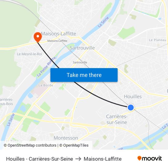 Houilles - Carrières-Sur-Seine to Maisons-Laffitte map