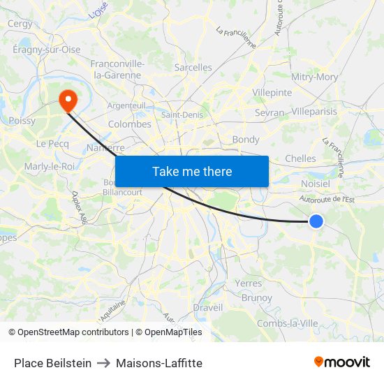 Place Beilstein to Maisons-Laffitte map