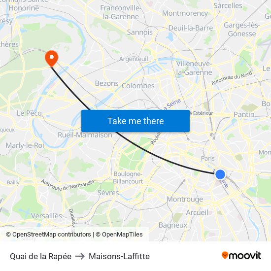 Quai de la Rapée to Maisons-Laffitte map