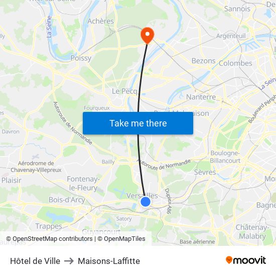 Hôtel de Ville to Maisons-Laffitte map