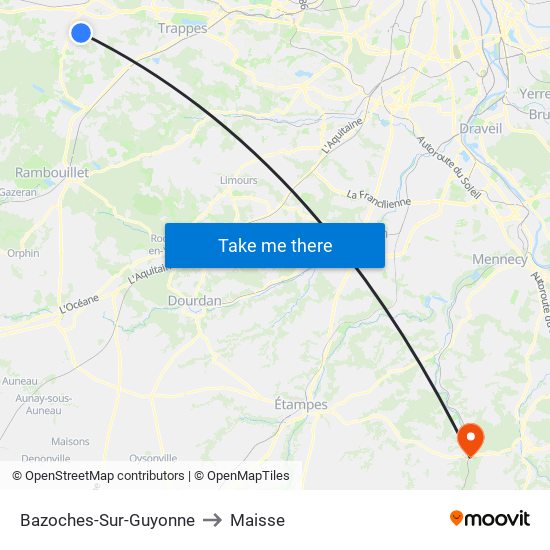 Bazoches-Sur-Guyonne to Maisse map
