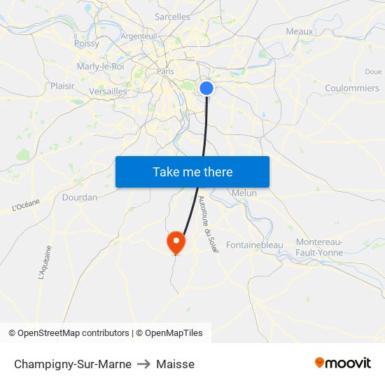 Champigny-Sur-Marne to Maisse map