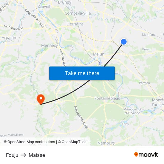 Fouju to Maisse map