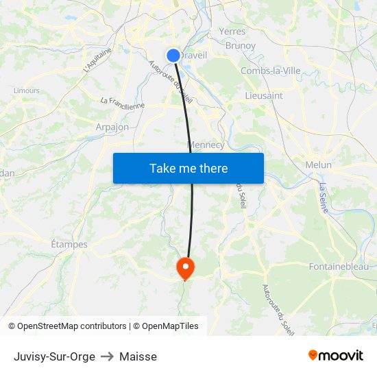 Juvisy-Sur-Orge to Maisse map