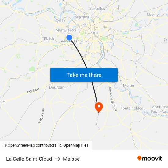 La Celle-Saint-Cloud to Maisse map