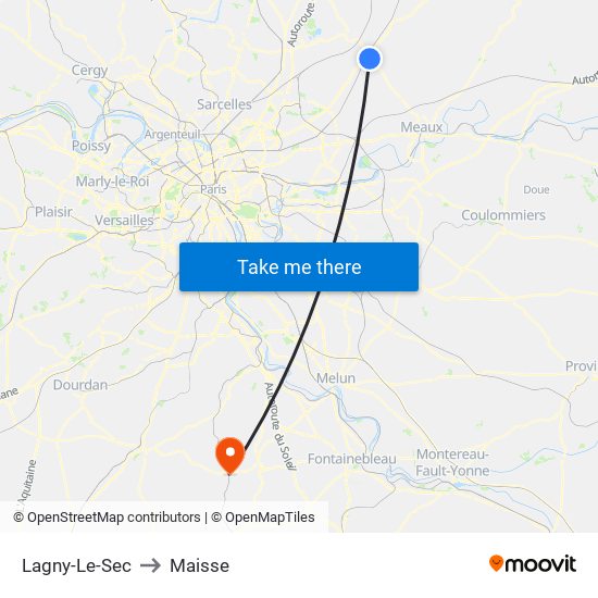 Lagny-Le-Sec to Maisse map