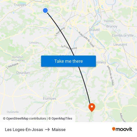 Les Loges-En-Josas to Maisse map