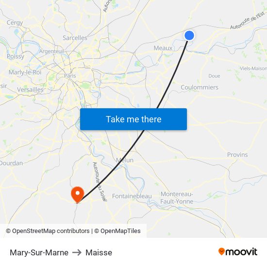 Mary-Sur-Marne to Maisse map