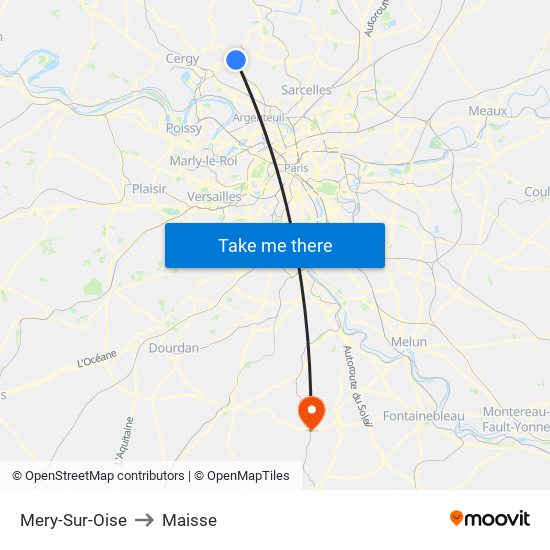 Mery-Sur-Oise to Maisse map