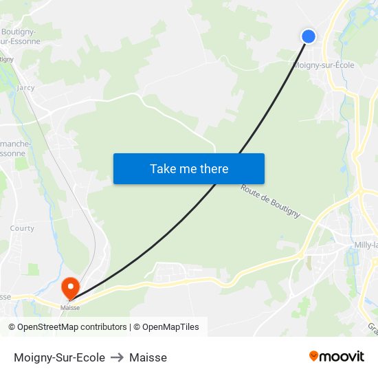 Moigny-Sur-Ecole to Maisse map