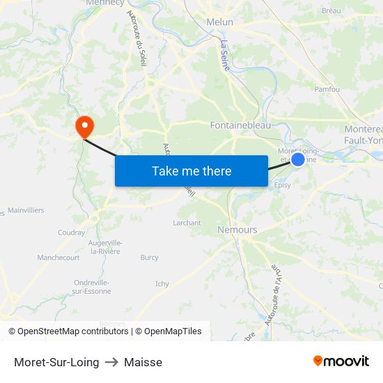 Moret-Sur-Loing to Maisse map