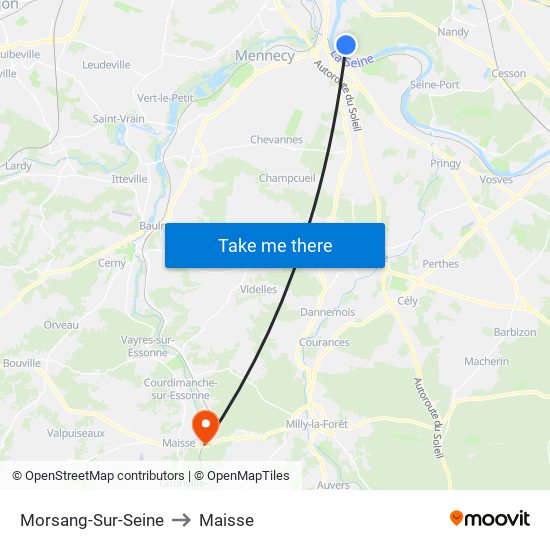Morsang-Sur-Seine to Maisse map