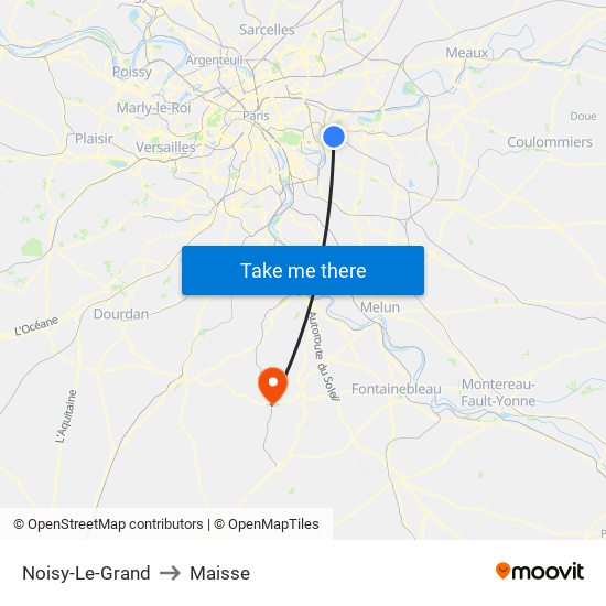 Noisy-Le-Grand to Maisse map