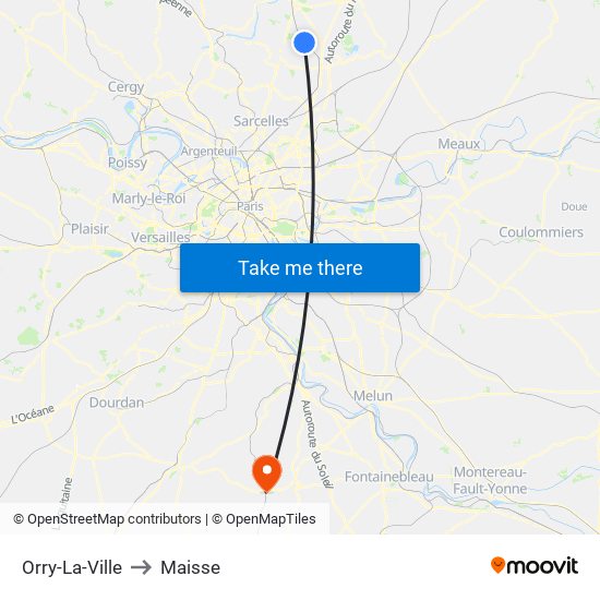 Orry-La-Ville to Maisse map