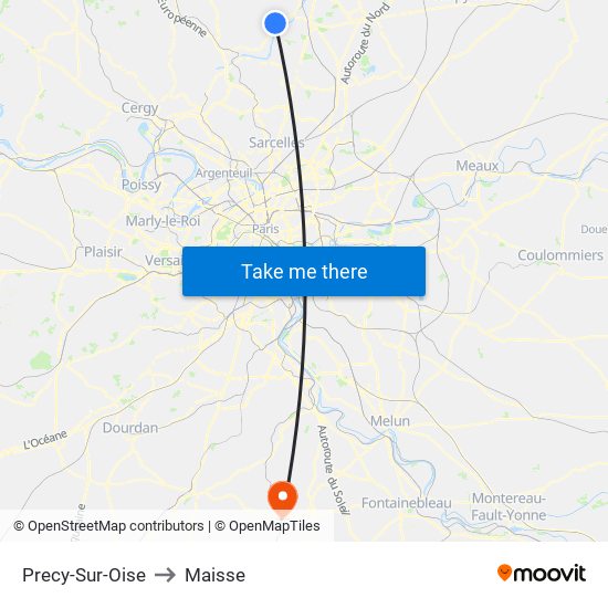 Precy-Sur-Oise to Maisse map