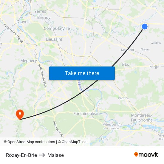 Rozay-En-Brie to Maisse map