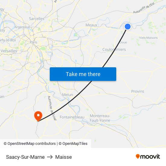 Saacy-Sur-Marne to Maisse map