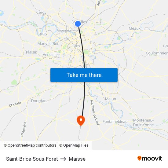 Saint-Brice-Sous-Foret to Maisse map