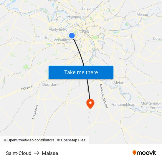 Saint-Cloud to Maisse map