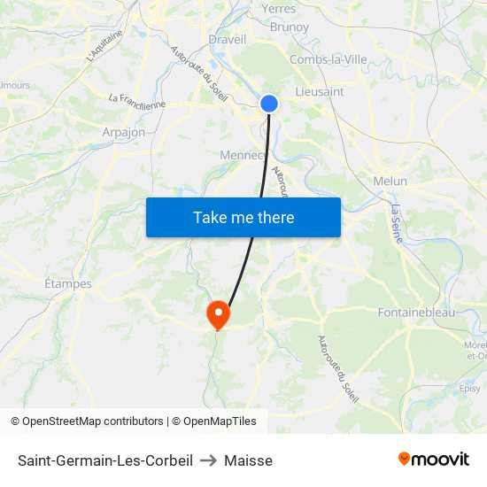 Saint-Germain-Les-Corbeil to Maisse map