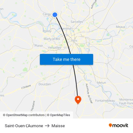 Saint-Ouen-L'Aumone to Maisse map