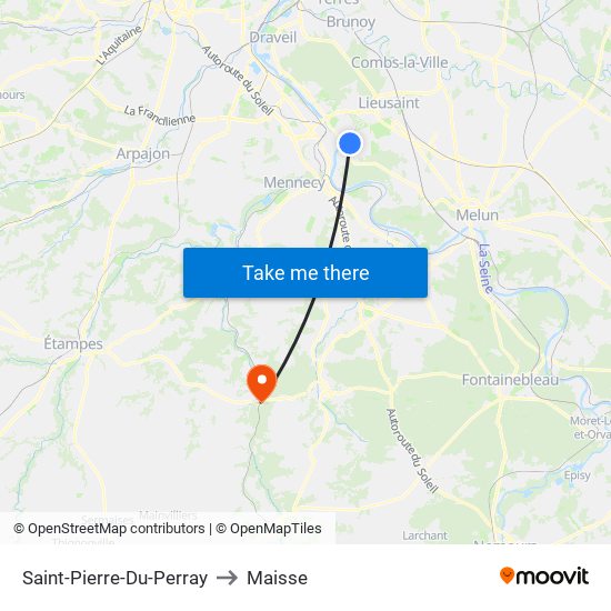 Saint-Pierre-Du-Perray to Maisse map