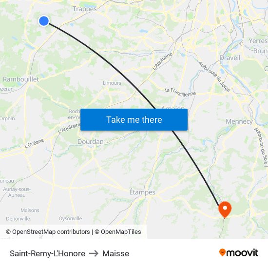 Saint-Remy-L'Honore to Maisse map