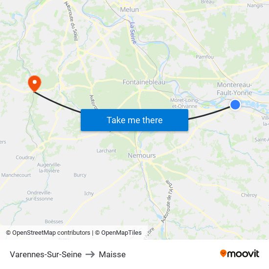 Varennes-Sur-Seine to Maisse map