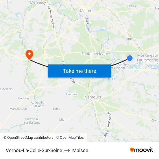 Vernou-La-Celle-Sur-Seine to Maisse map