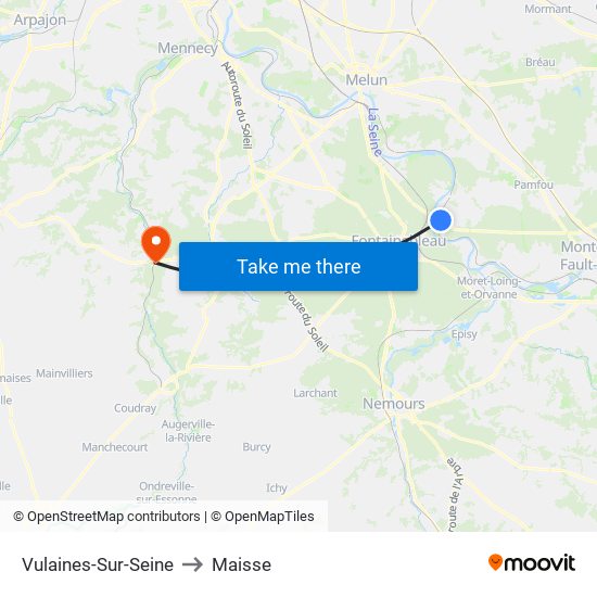 Vulaines-Sur-Seine to Maisse map